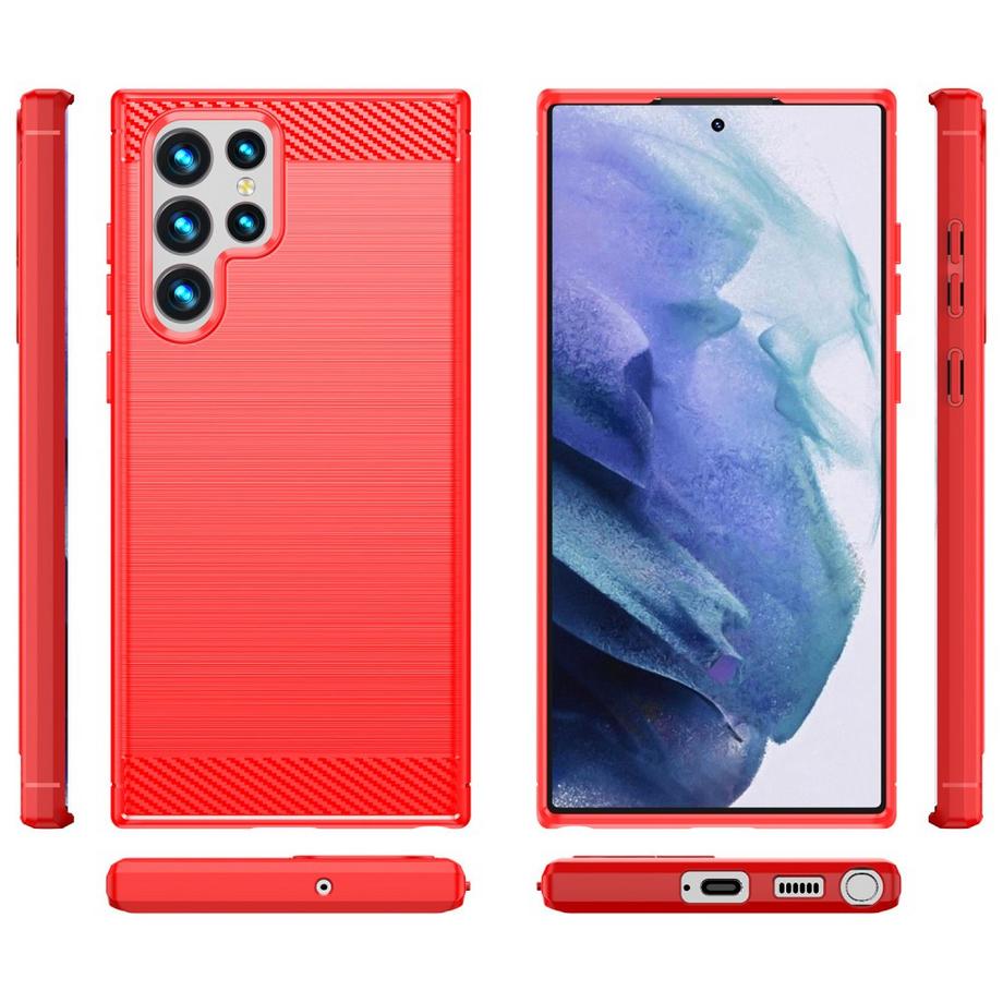 Cover-Discount  Galaxy S22 Ultra - Housse Mã©Tal Look Carbone 