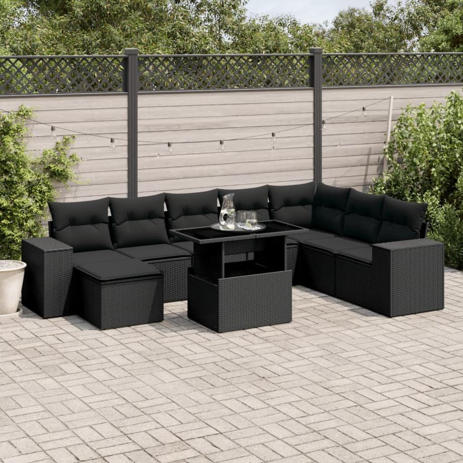 VidaXL Ensemble de canapés de jardin rotin synthétique  
