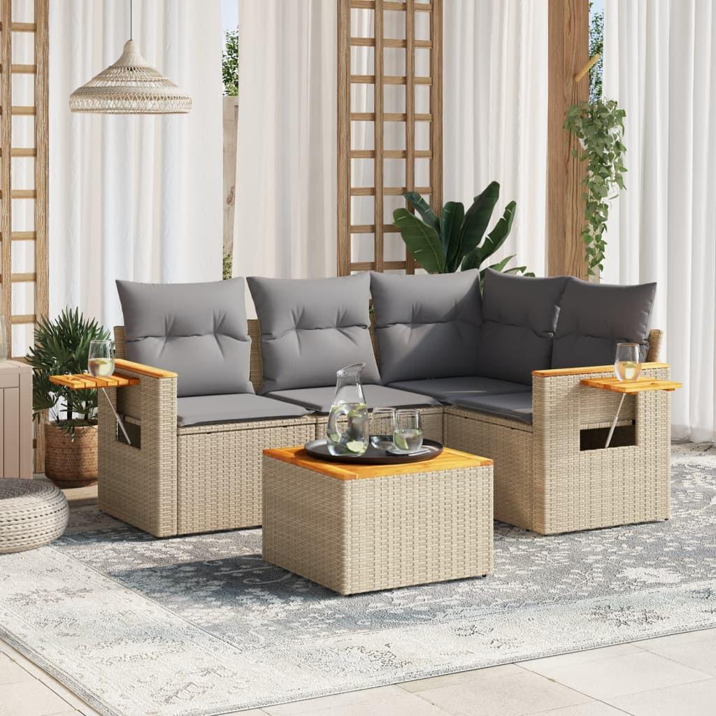 VidaXL set divano da giardino Polirattan  