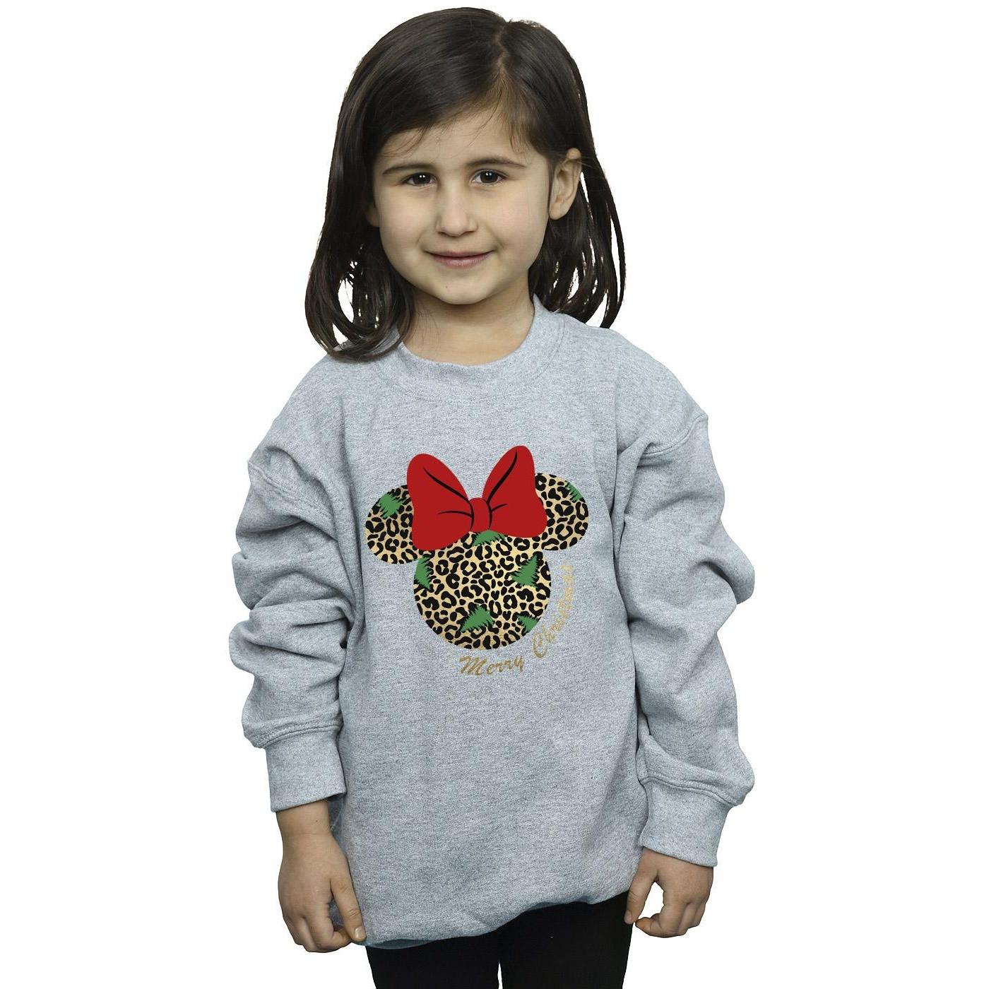 Disney  Minnie Mouse Leopard Christmas Sweatshirt 