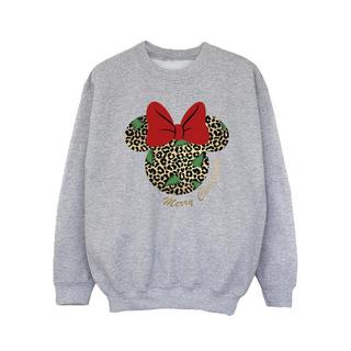 Disney  Minnie Mouse Leopard Christmas Sweatshirt 