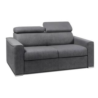 LINEA SOFA Schlafsofa 2-Sitzer - Liegefläche: 120 cm - Matratzenhöhe: 14 cm mit Memory Schaum - Stoff - Grau - VIZIR  