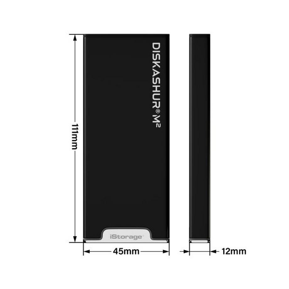 iStorage  DiskAshur M2 PIN 500 GB USB Type-A / USB Type-C 3.2 Gen 1 (3.1 Gen 1) Schwarz 