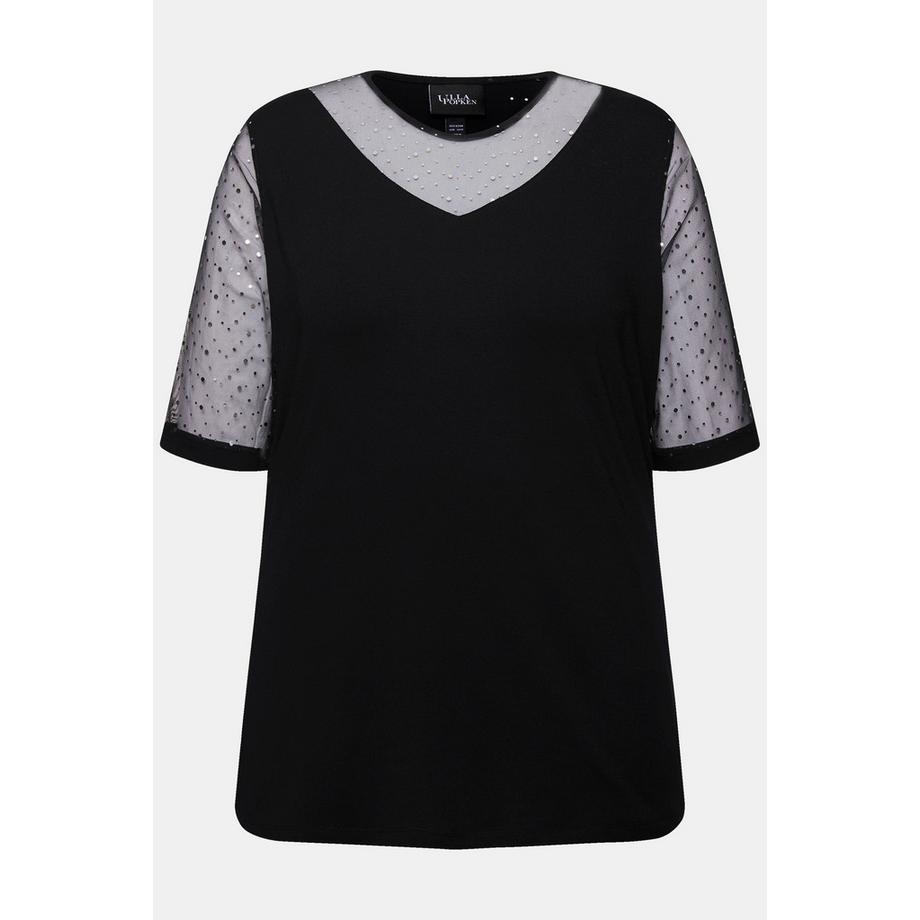 Ulla Popken T-shirt Classic Fit Maille à Sequins Doublure Jersey  