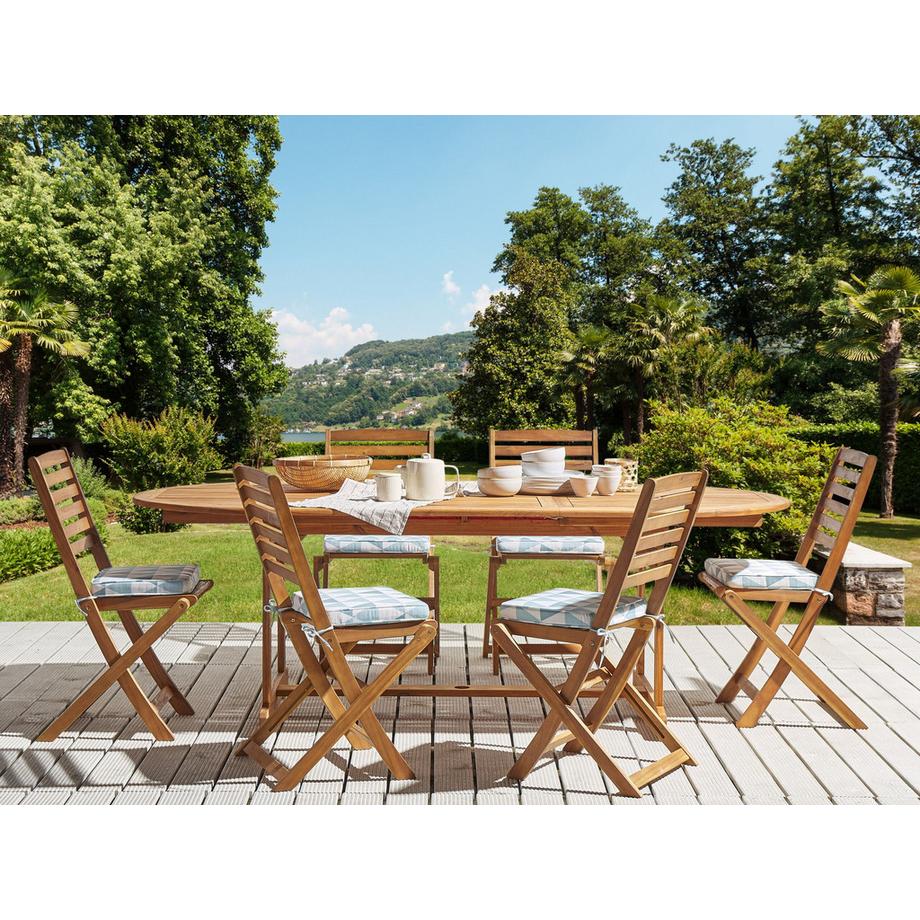 Beliani Set di 6 cuscini per sedie en Poliestere Moderno TOLVE  