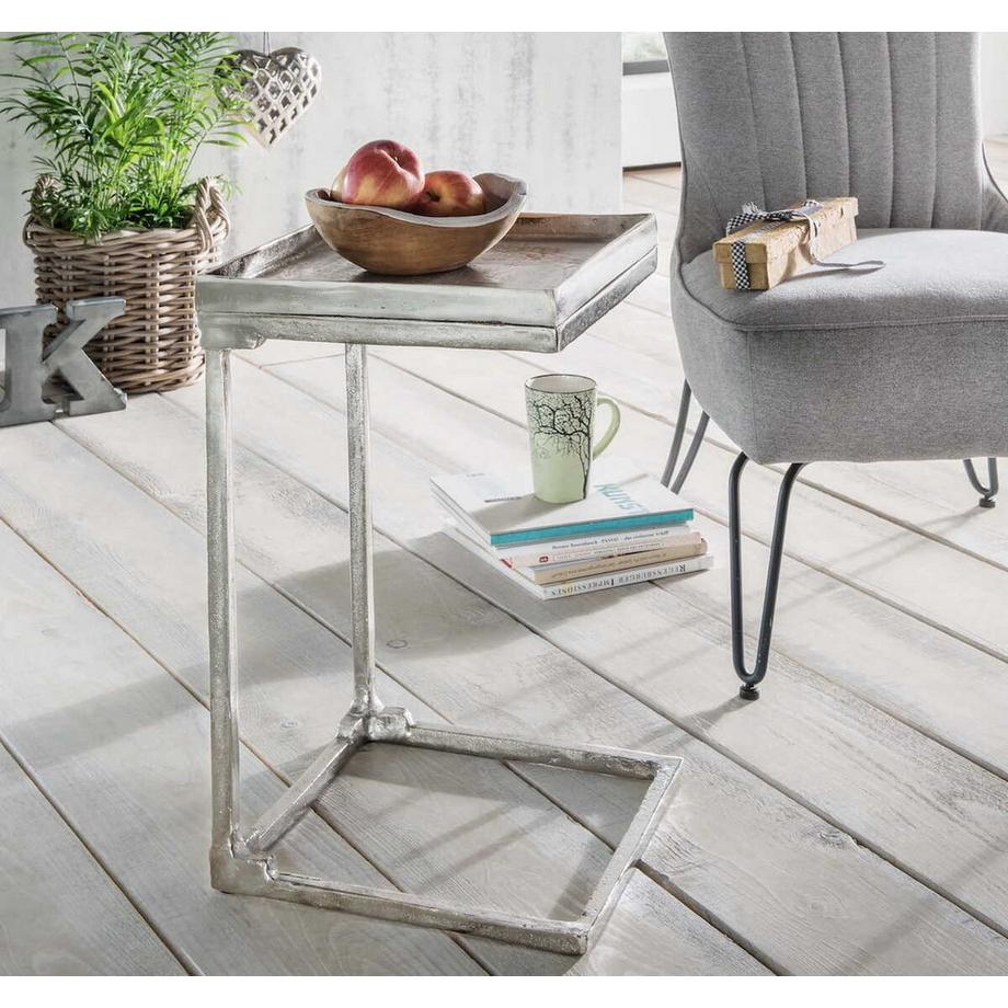 Beistelltisch Aluminium Antik 33x33