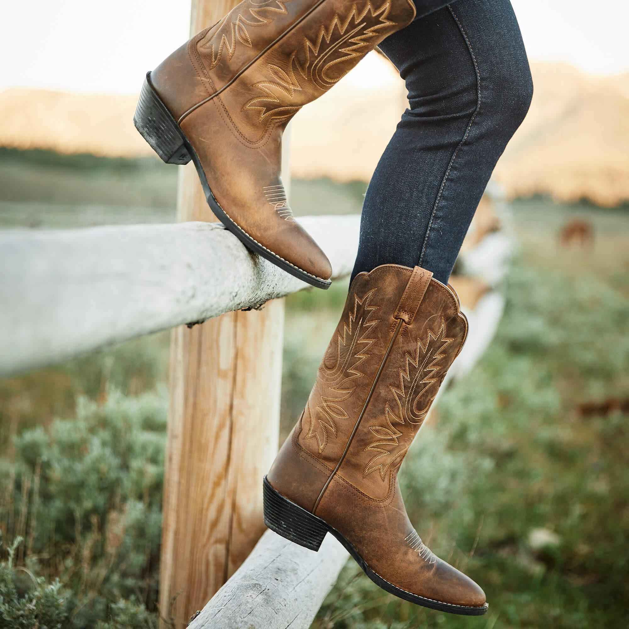 Ariat  bottes western en cuir heritage r toe 