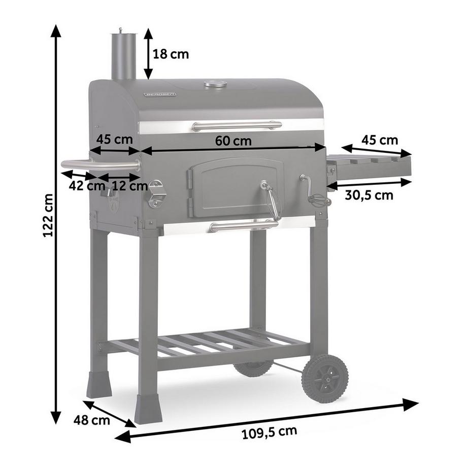 B2X  Berdsen BD-891er Holzkohlegrill mit Abdeckung 