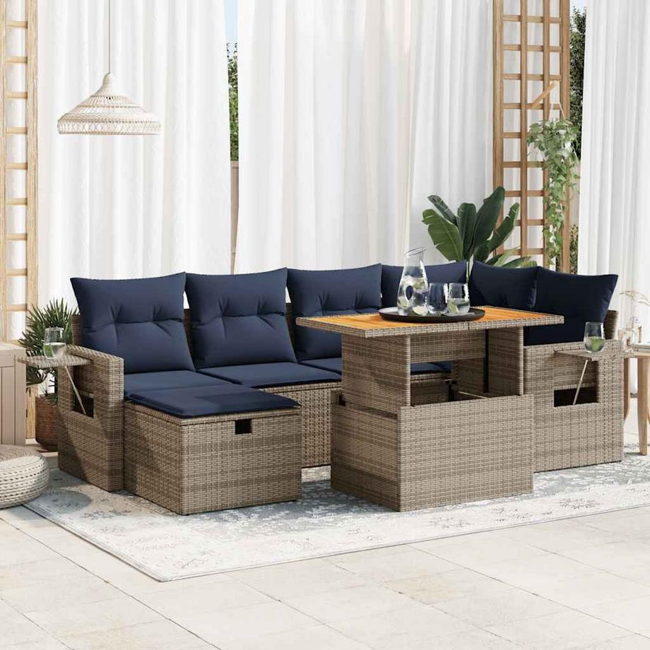 VidaXL set divano da giardino Polirattan  