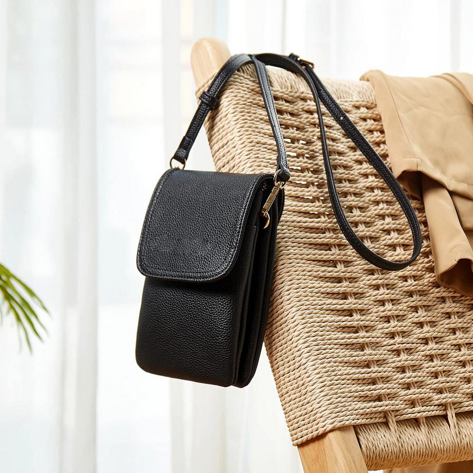 Only-bags.store Sac bandoulière en cuir pour téléphone avec portefeuille  