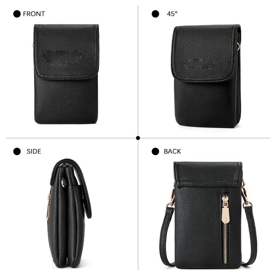 Only-bags.store Sac bandoulière en cuir pour téléphone avec portefeuille  