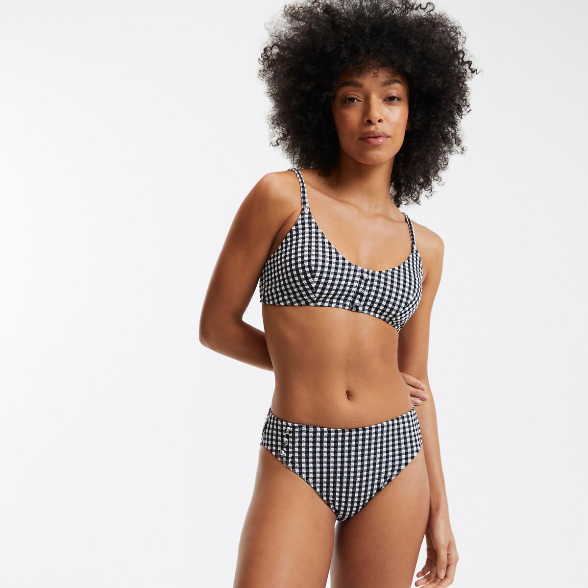 La Redoute Collections Bikini Unterteil mit hohem Bund Vichy Muster  