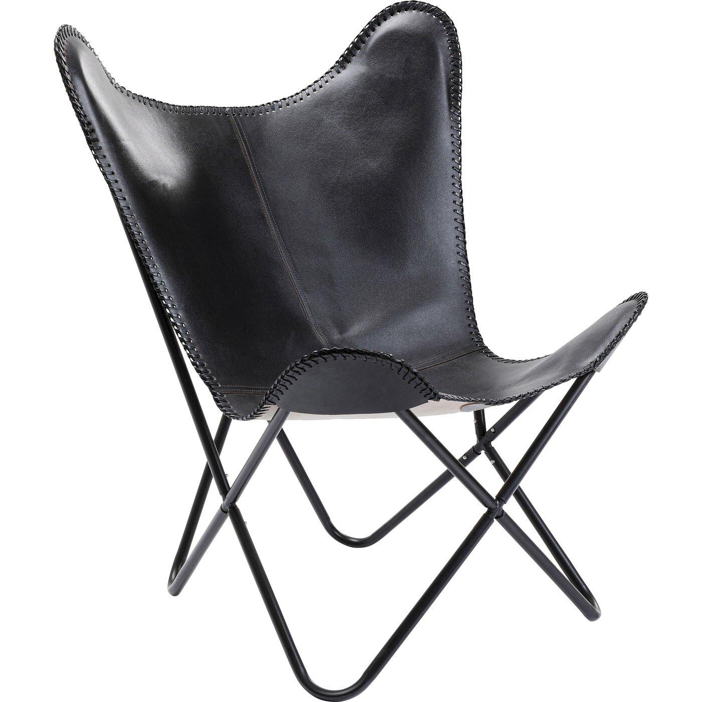KARE Design Fauteuil California cuir noir  