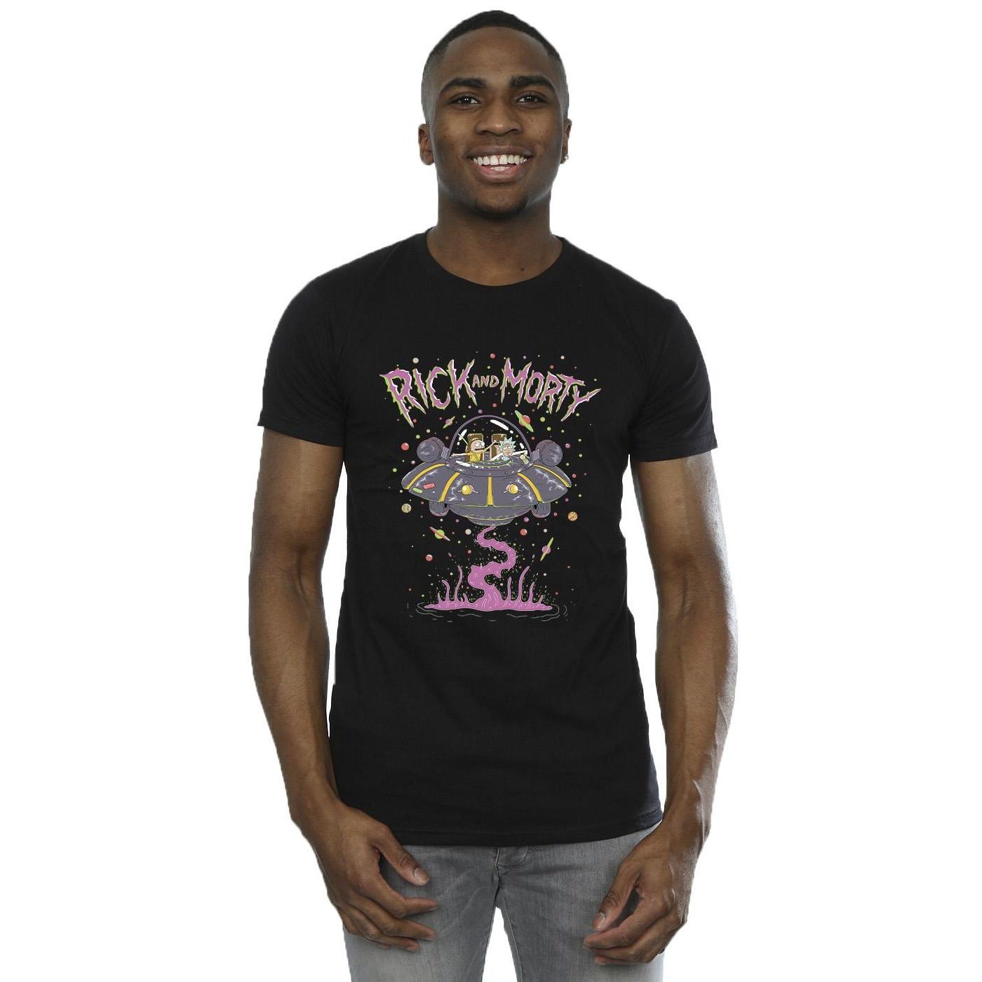 Rick And Morty Rick and Morty T-Shirt Imprimé Graphique Vaisseau Spatial  