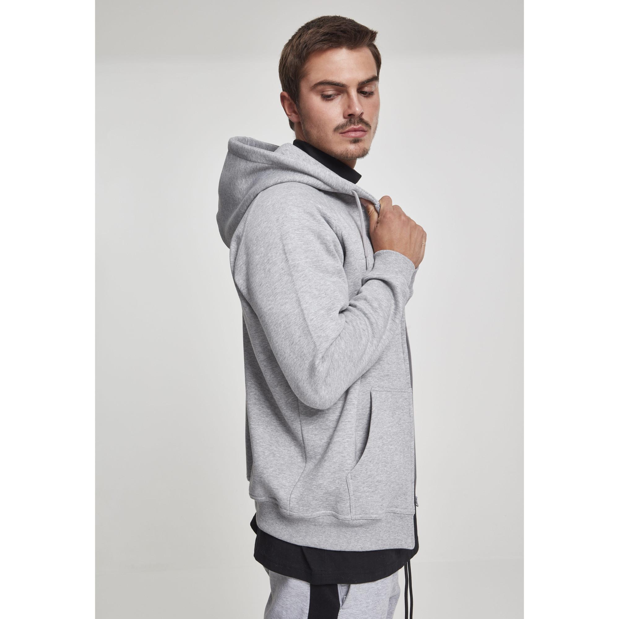 URBAN CLASSICS Zip Baumwoll Hoodie  