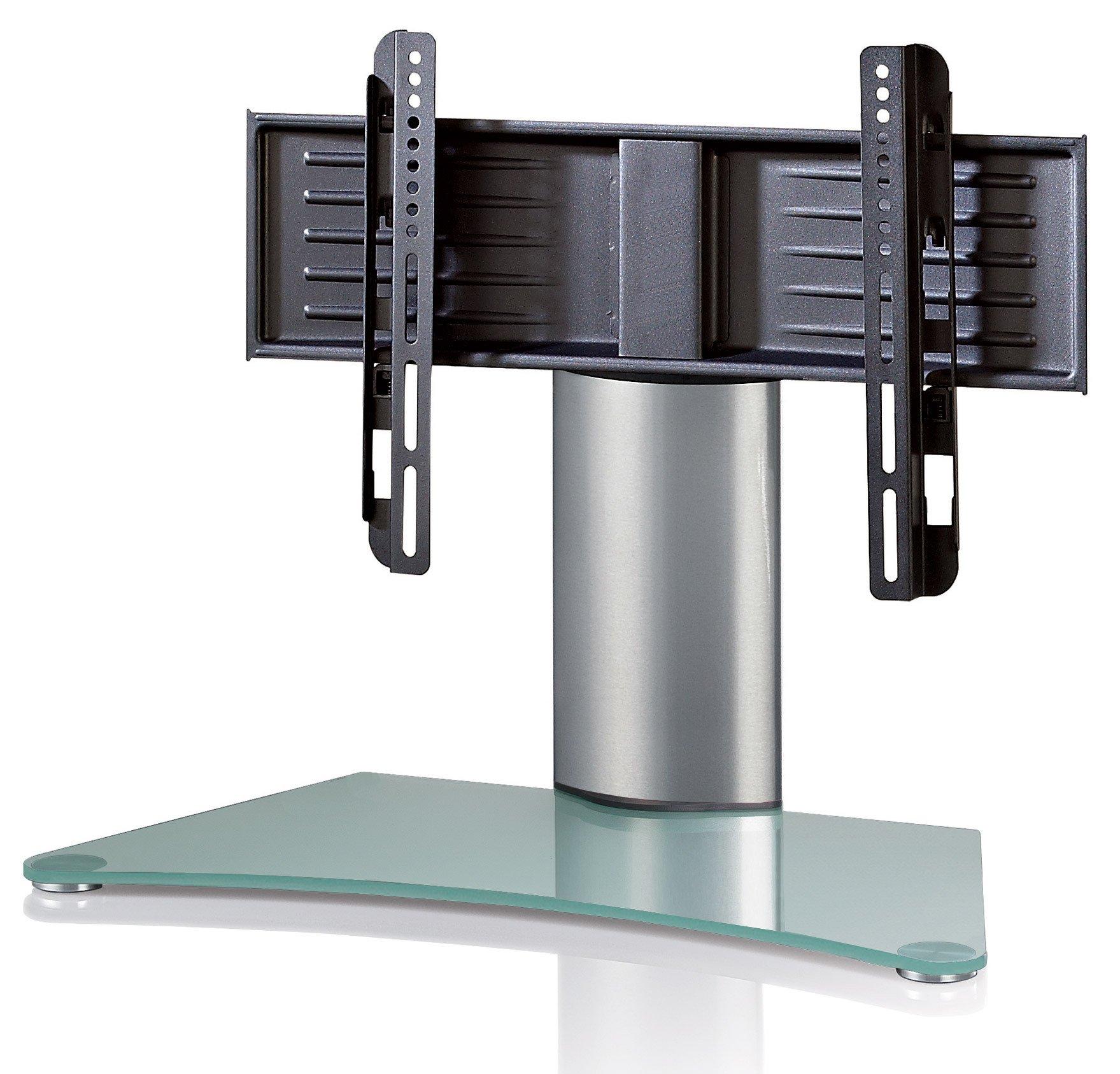 VCM TV Standfuß | Universal TV VESA | Aufsatz Erhöhung | Alu Fernseh Ständer | ESG-Sicherheitsglas | Maße ca. H. 52 x B. 70 x T. 30 cm -  WindoxaMini  
