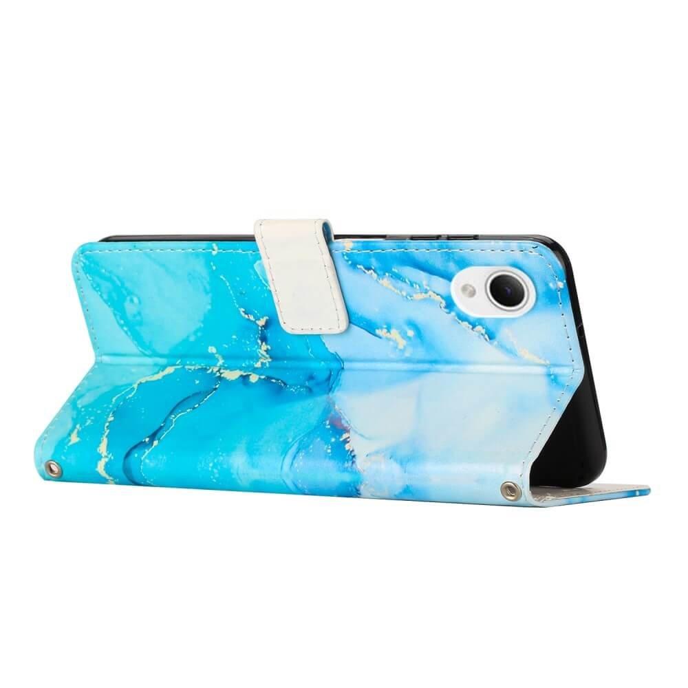 Cover-Discount  Galaxy A23e - Leder Hülle Marble 