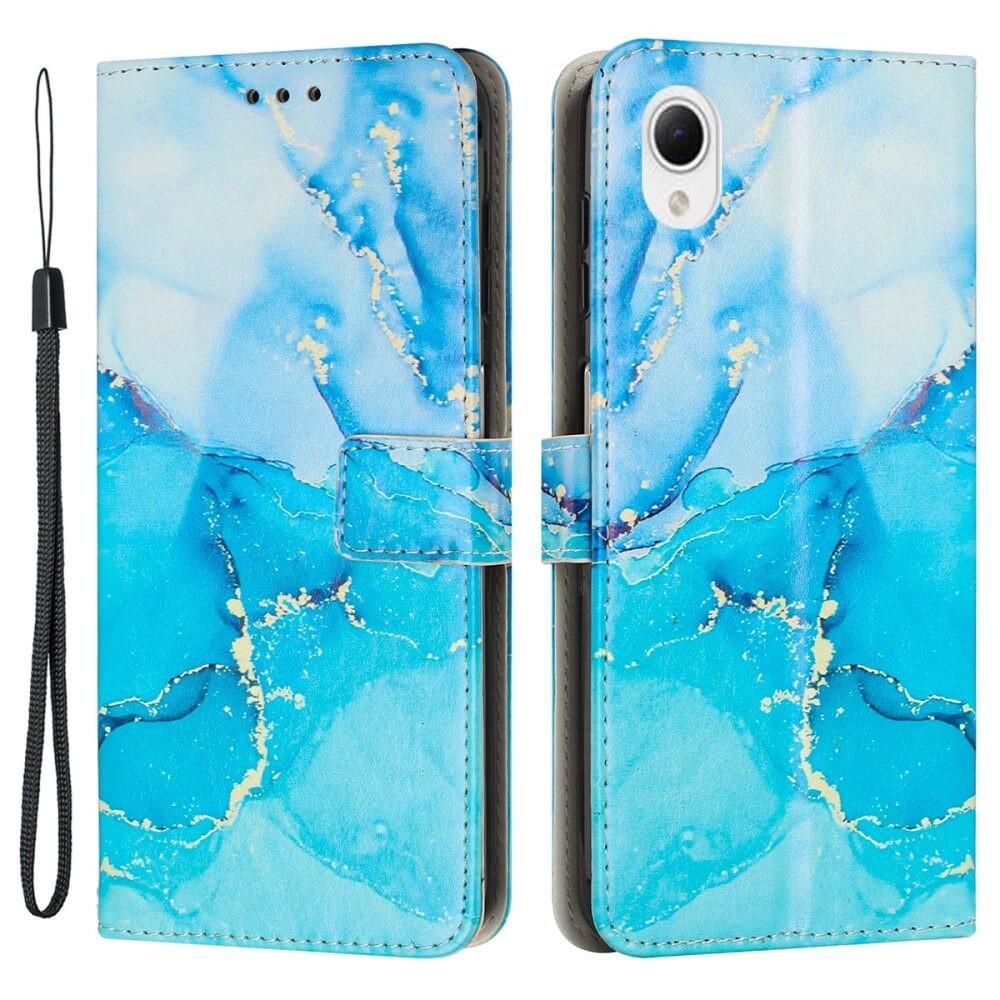 Cover-Discount  Galaxy A23e - Leder Hülle Marble 