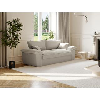 Vente-unique Sofa 3-Sitzer - Cord - Hellgrau- GUILLERMO  