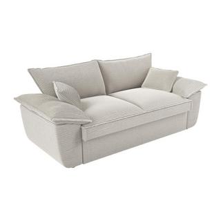 Vente-unique Sofa 3-Sitzer - Cord - Hellgrau- GUILLERMO  