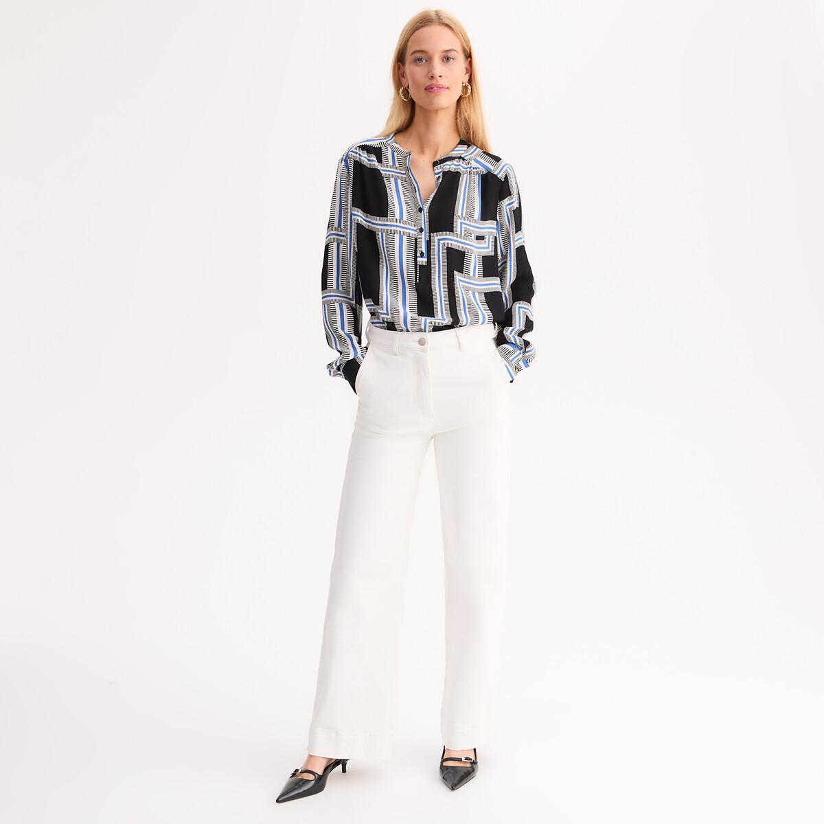 La Redoute Collections Blouse Col Tunisien Graphique  