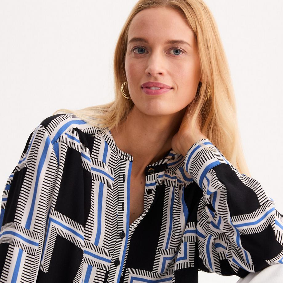 La Redoute Collections Henley Ausschnitt Grafik Bluse  