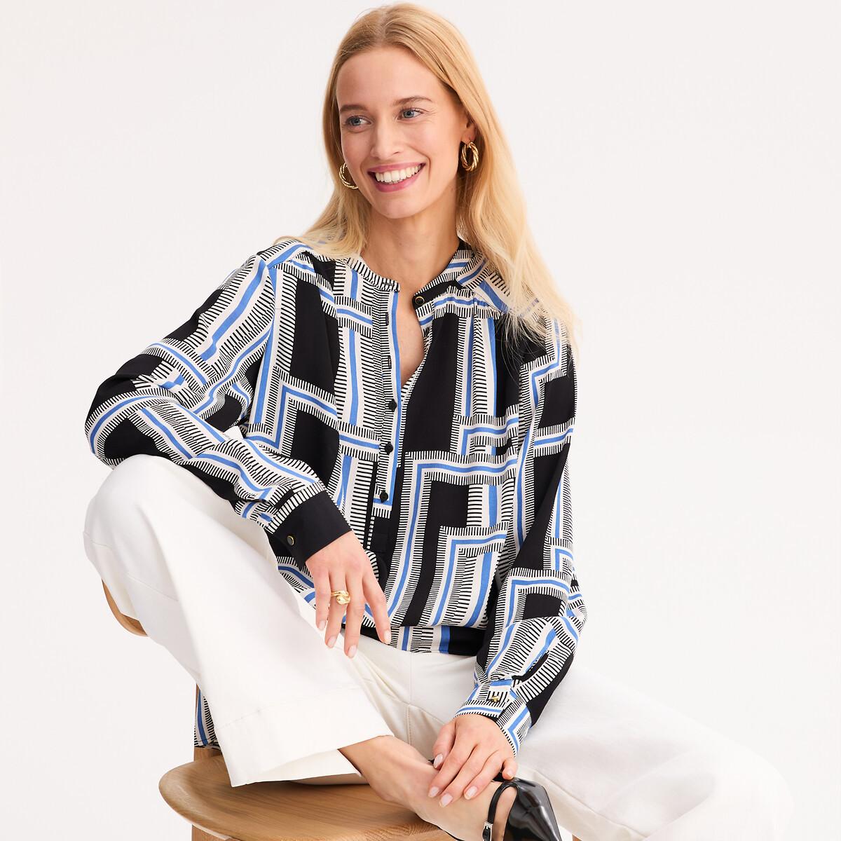 La Redoute Collections Blouse Col Tunisien Graphique  