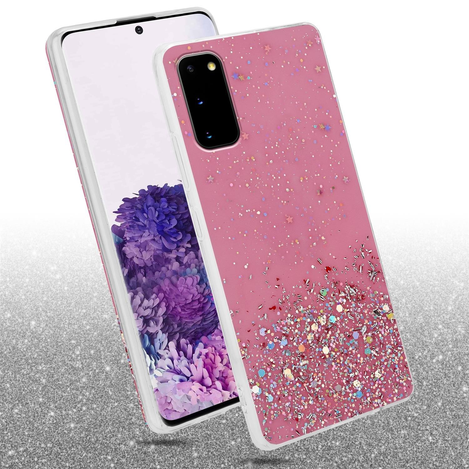 Cadorabo  Housse compatible avec Samsung Galaxy S20 - Coque de protection en silicone TPU flexible avec paillettes scintillantes 