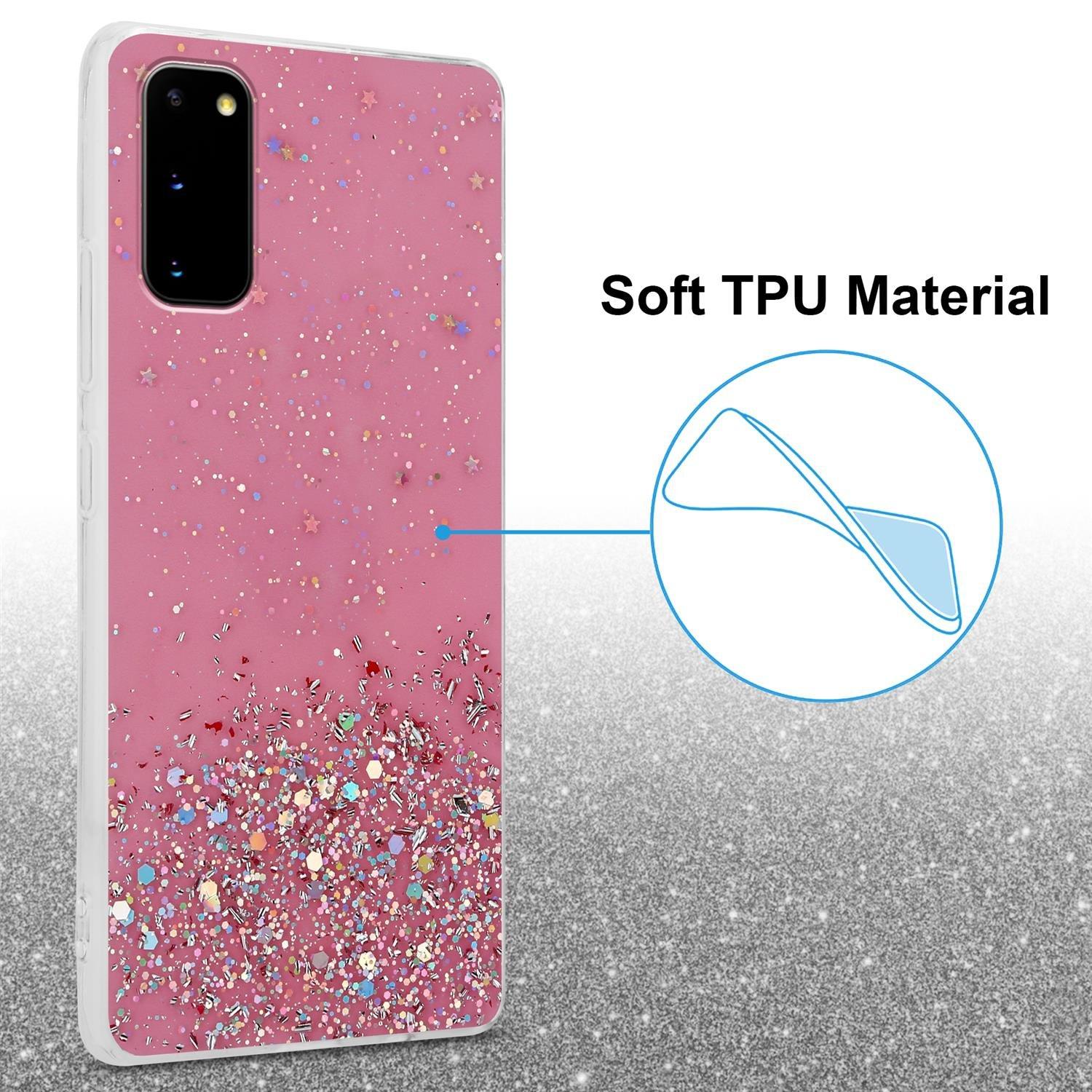 Cadorabo  Housse compatible avec Samsung Galaxy S20 - Coque de protection en silicone TPU flexible avec paillettes scintillantes 