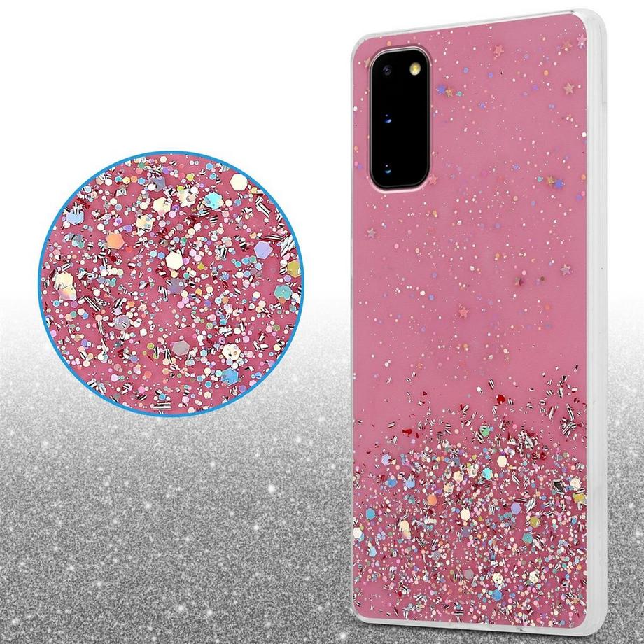Cadorabo  Hülle für Samsung Galaxy S20 TPU Silikon mit funkelnden Glitter 