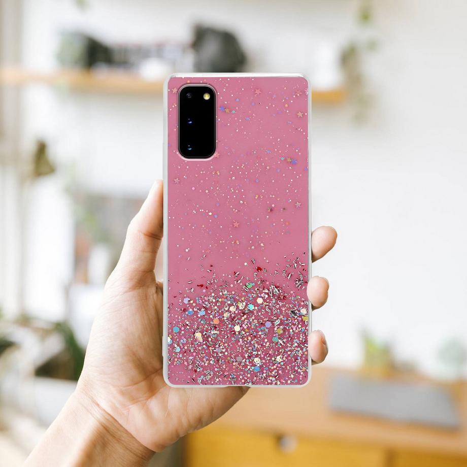 Cadorabo  Hülle für Samsung Galaxy S20 TPU Silikon mit funkelnden Glitter 