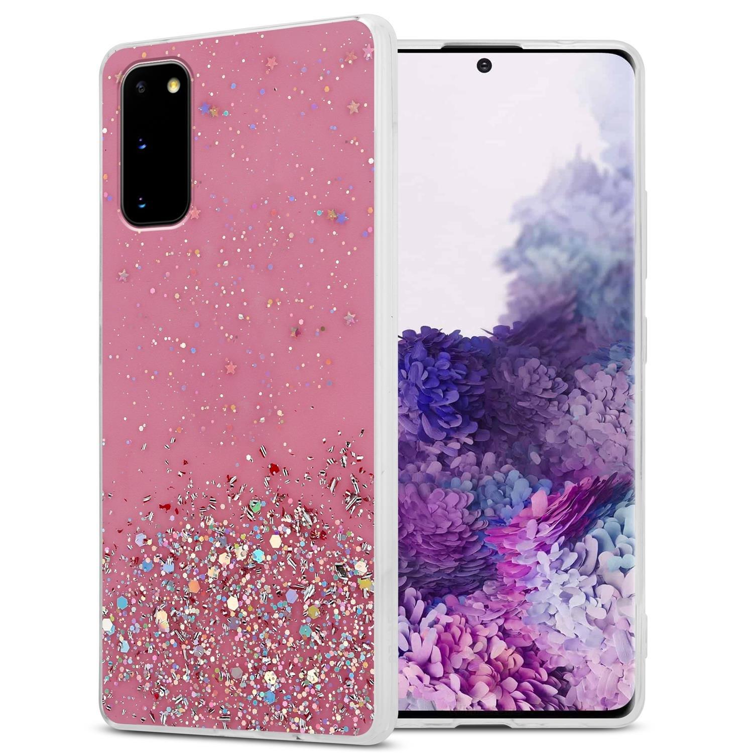 Cadorabo  Housse compatible avec Samsung Galaxy S20 - Coque de protection en silicone TPU flexible avec paillettes scintillantes 