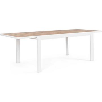 Table extensible de jardin Belmar blanc 160-240x100