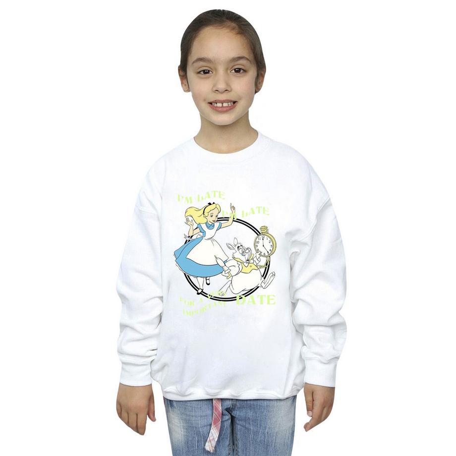 Disney  Alice In Wonderland I'm Late Sweatshirt 