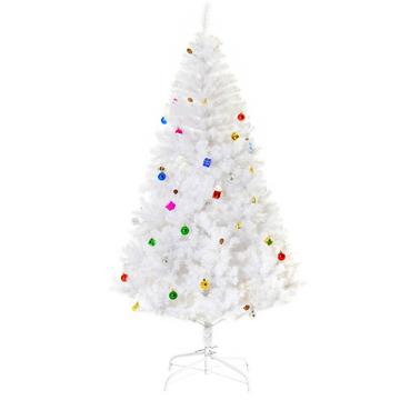 Albero Di Natale Albero Di Natale Artificiale 180 Cm Con Supporto Inclusa Decorazione (180 Cm, Bianco/Albero Di Natale 1)