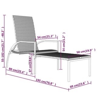 VidaXL Chaise longue rotin synthétique  