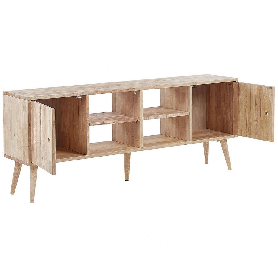 Beliani Meuble TV en Bois d'hévéa Scandinave CHANDLER  