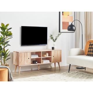 Beliani Meuble TV en Bois d'hévéa Scandinave CHANDLER  