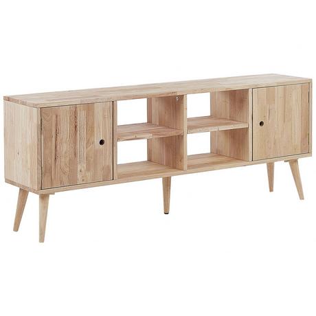 Beliani Meuble TV en Bois d'hévéa Scandinave CHANDLER  