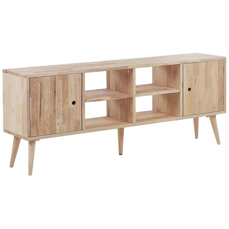 Beliani Meuble TV en Bois d'hévéa Scandinave CHANDLER  