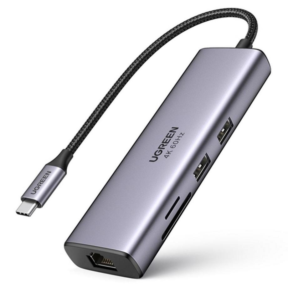 Adaptateur UGREEN 7-en-1 USB-C vers USB-A/HDMI/SD/TF/PD/Ethernet RJ45