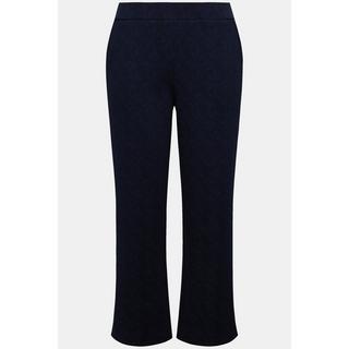Ulla Popken Rose Foglie Gamba Larga Cotone Biologico Pantaloni Felpa  