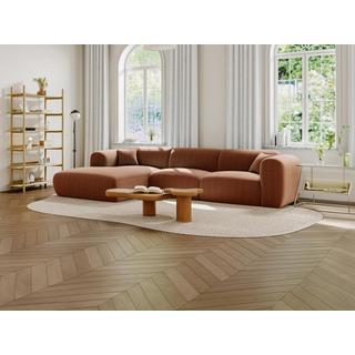 Maison Céphy Großes Ecksofa - Ecke links - Strukturstoff - Terracotta - POGNI von Maison Céphy  