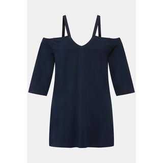 Ulla Popken  T-shirt dal taglio svasato con spalle scoperte e mezze maniche ad aletta 