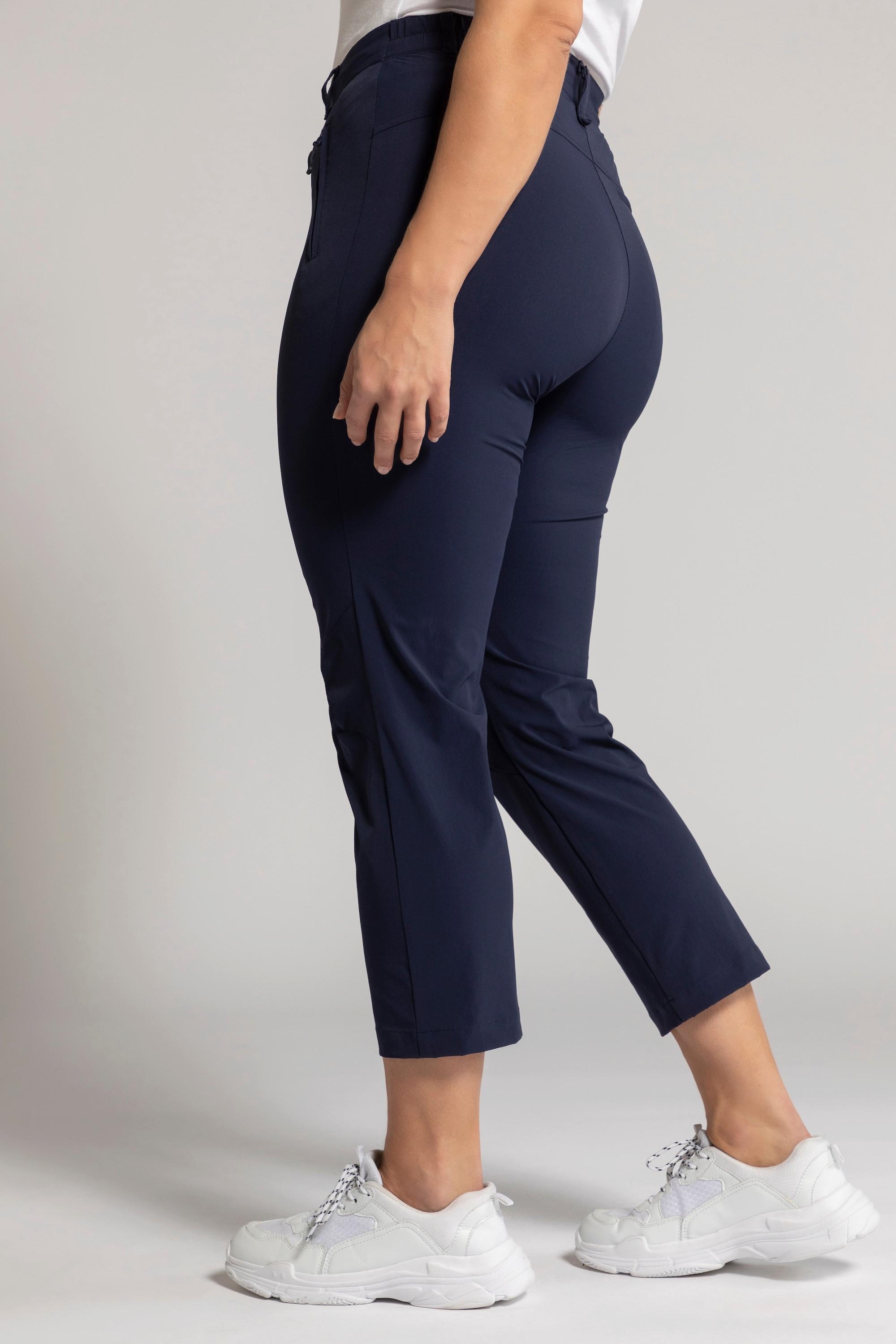 Ulla Popken  Pantaloni funzionali a 7/8 ad asciugatura rapida con cintura comoda 