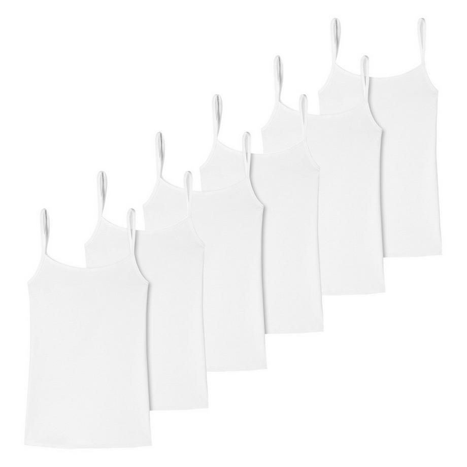 Cotton lot de 6  - tops à bretelles spaghetti