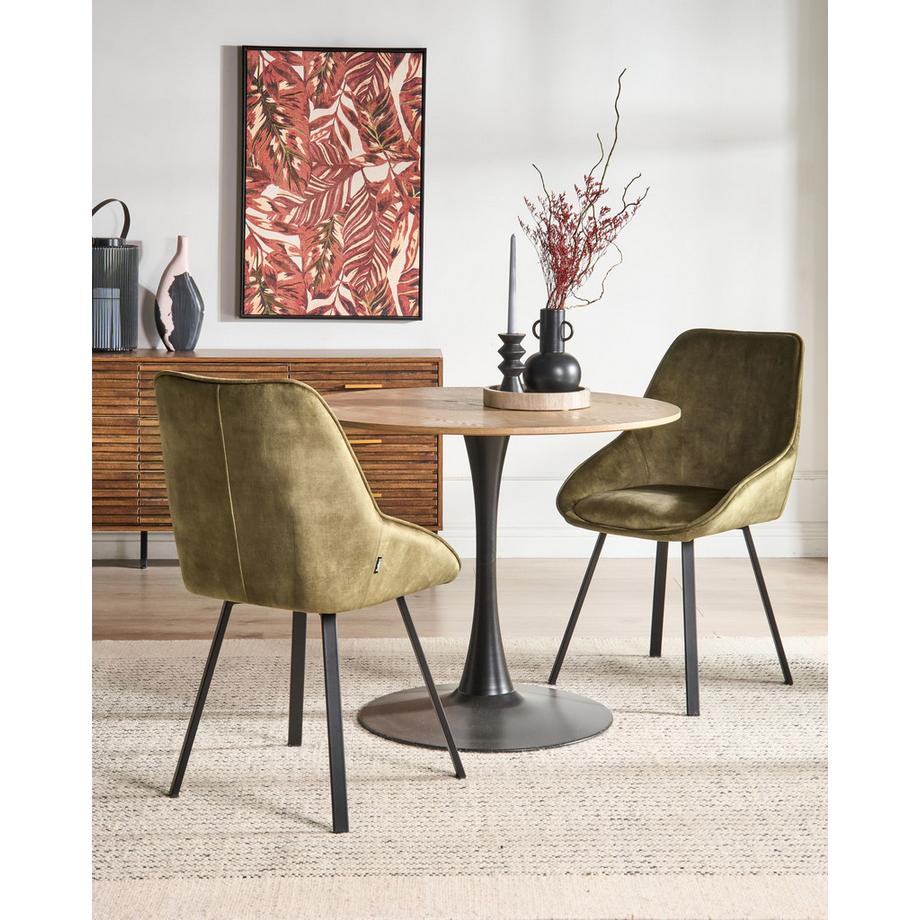 Beliani Esszimmerstuhl 2er Set aus Samtstoff Retro TERLTON  