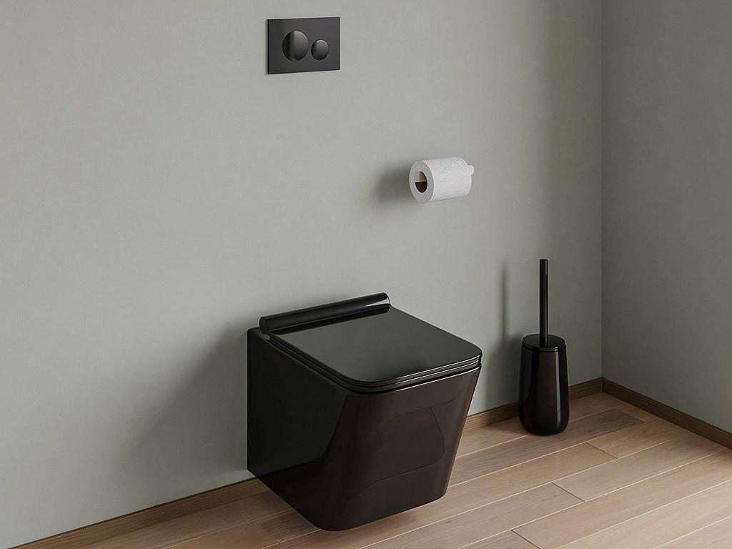 Vente-unique Plaque de commande pour WC avec double touche - Noir - OPULUS  