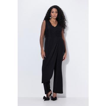 Jumpsuit, Glitter, weites Bein, V-Ausschnitt, ärmellos