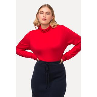 Ulla Popken Classic Rollkragen Langarmshirt mit Raffung  
